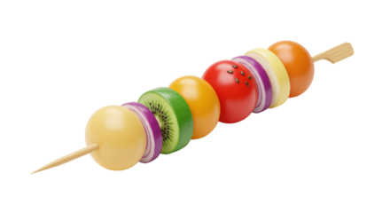 Isolated Colorful Fruit Skewer for Healthy Snacking