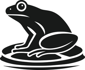 Frog black vector animal silhouette