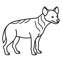 Single-Line Hyena Vector Design