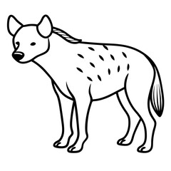 Single-Line Hyena Vector Design