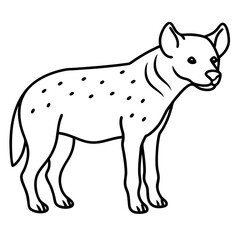 Single-Line Hyena Vector Design
