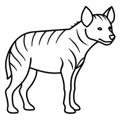 Single-Line Hyena Vector Design