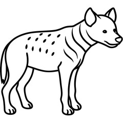 Single-Line Hyena Vector Design