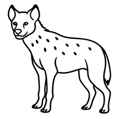 Single-Line Hyena Vector Design