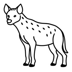 Single-Line Hyena Vector Design