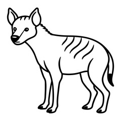 Single-Line Hyena Vector Design