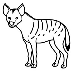 Single-Line Hyena Vector Design