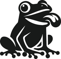 Frog black vector animal silhouette