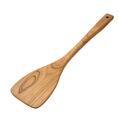 Wooden cooking spatula isolated on transparent background