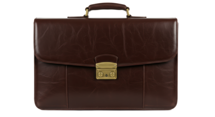 Isolated Brown Leather Briefcase for Professional Use