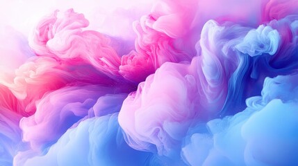 Fototapeta premium Striking pink and blue ink swirling together in water creating an enchanting visual display of color dynamics