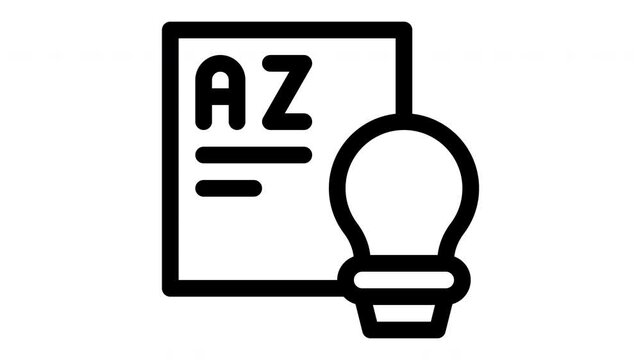 language arts animated icon