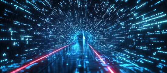 Fototapeta premium Digital tunnel data stream; future tech