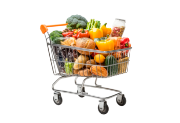 Shopping cart isolated on transparent background
