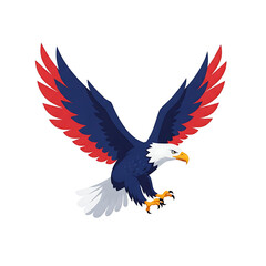 Obraz premium Eagle Symbol Icon. A flat design icon of a majestic eagle in flight