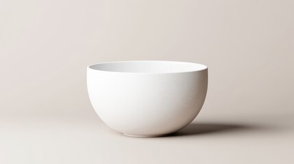 Empty white bowl on neutral background
