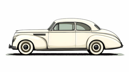 Fototapeta premium drawing of simple car illustration