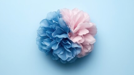 Stunning artistic representation of a flower set against a blue background created with paint splash technique