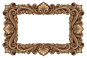 Vintage Ornamental Border in Antique Bronze isolated on a white background