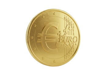 Close up of a golden coin with the number zero in the center view