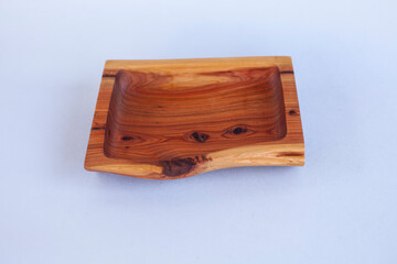 Wooden kitchen utensils stacked view