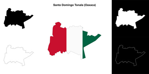 Santo Domingo Tonala municipality (Oaxaca) outline map set