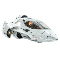 a white space ship isolated on transparent background