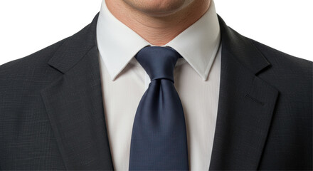 Isolated Business Suit with Blue Tie on White