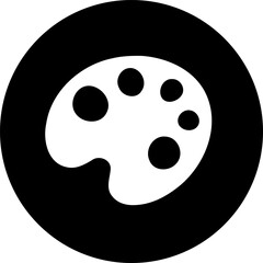 Fototapeta premium A minimalistic representation of an artist's palette within a circular frame