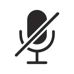Microphone Mute Audio Icon Design
