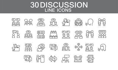 Communication and Discussion Line Icons