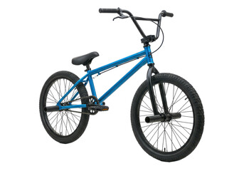 Fototapeta premium Blue BMX bike in dynamic pose, showcasing its sleek design and urban style