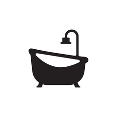 Retro bath silhouette in vector art style on a white background