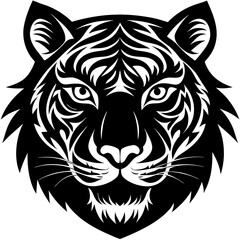 silhouette tiger face