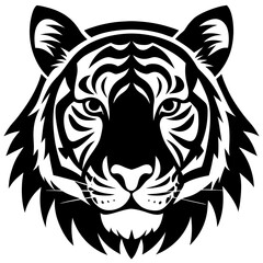 silhouette tiger face