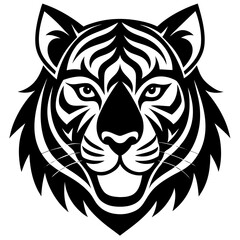 silhouette tiger face