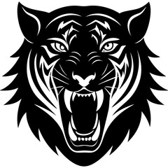 silhouette tiger face