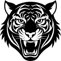 silhouette tiger face