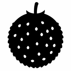 Soursop black silhouette vector