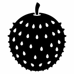 Soursop black silhouette vector