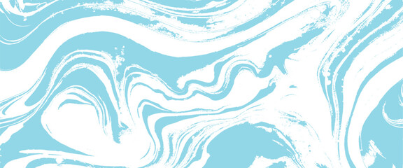Vector style blue realistic liquid marble brush grunge	