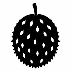 Soursop black silhouette vector