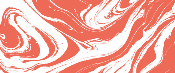 Vector style red and white realistic liquid marble brush grunge	