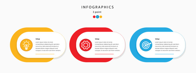 Infographic design business template with 3 steps, options Can be used for workflow diagram, info chart, web design and presentation. 
