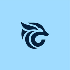 modern logo. Of a stylized fox head with the letter c inside.