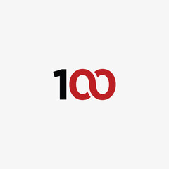 Number 100 Logo design template