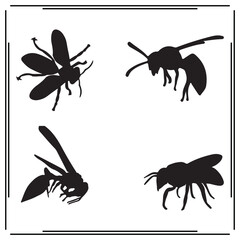 Bumblebee silhouette, Bumblebee illustration , Bumblebee clipart, Bumblebee vector , Bumblebee icon , black Bumblebee, Bumblebee illustration on white background,