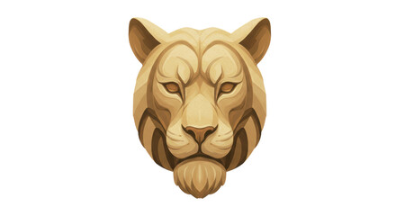 Isolated Lion Head Sculpture