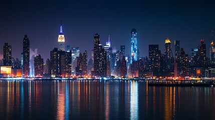 Fototapeta premium Major city skyline during blackout crisis