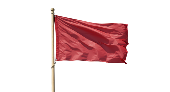 Isolated Red Flag Waving